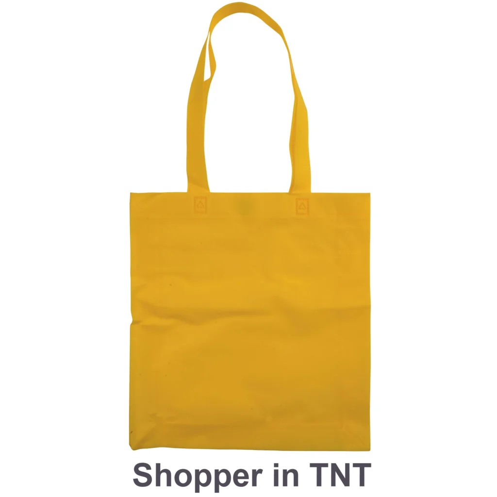 Borsa shopper in tnt colore giallo